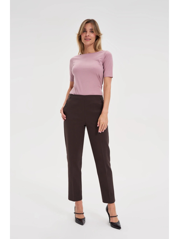 Moodo Hnedé cigaretové nohavice Moodo