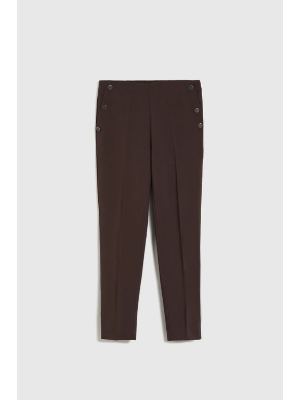 Moodo Hnedé cigaretové nohavice Moodo