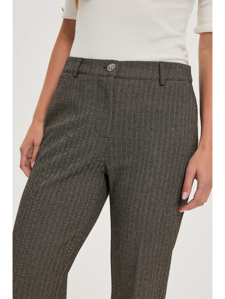 Moodo Tmavo béžové nohavice s metalickým vláknom Moodo