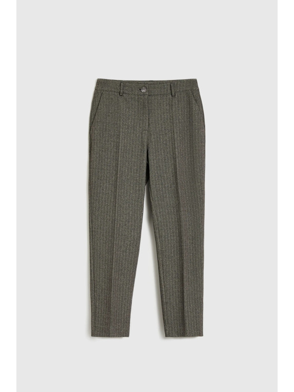 Moodo Tmavo béžové nohavice s metalickým vláknom Moodo