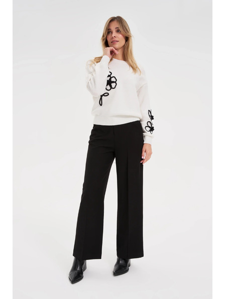 Moodo Čierne nohavice so širokými nohavicami Moodo