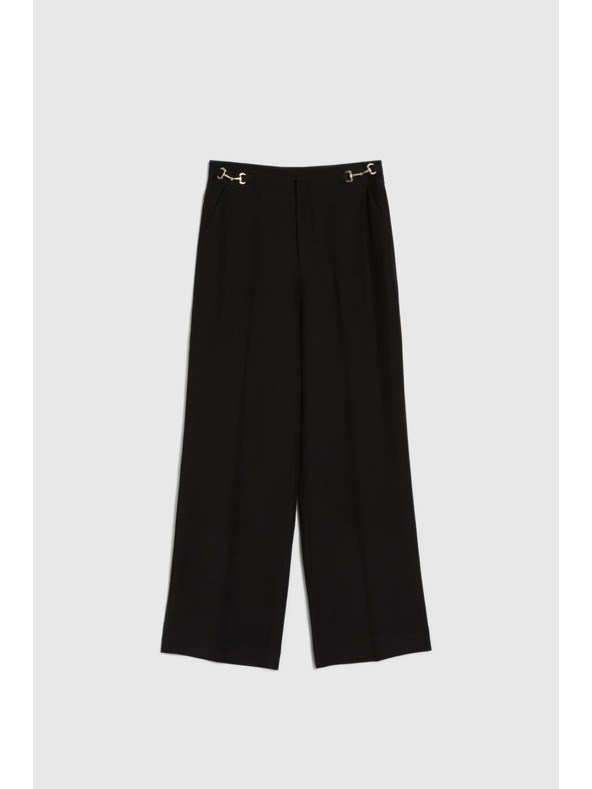 Moodo Čierne nohavice so širokými nohavicami Moodo