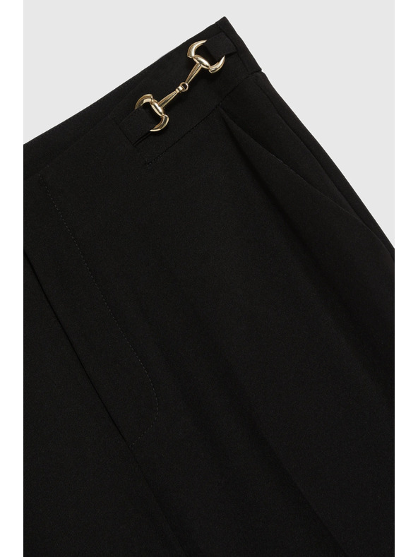 Moodo Čierne nohavice so širokými nohavicami Moodo