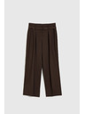 Moodo Hnedé nohavice so štruktúrou a páskom Moodo