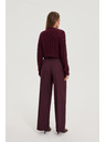 Moodo Vínové nohavice so štruktúrou a páskom Moodo