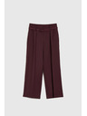 Moodo Vínové nohavice so štruktúrou a páskom Moodo