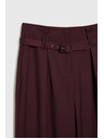 Moodo Vínové nohavice so štruktúrou a páskom Moodo