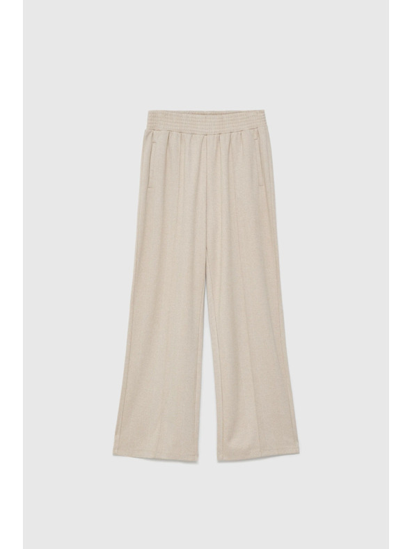 Moodo Béžové nohavice so širokými nohavicami Moodo
