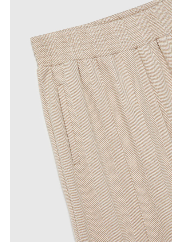 Moodo Béžové nohavice so širokými nohavicami Moodo