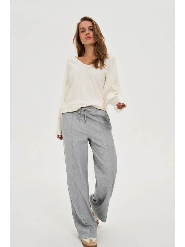 Moodo Sivé nohavice so širokými nohavicami Moodo