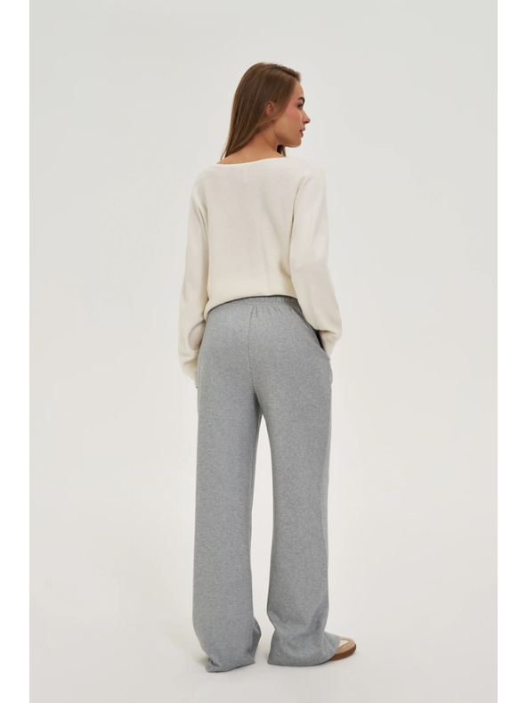 Moodo Sivé nohavice so širokými nohavicami Moodo