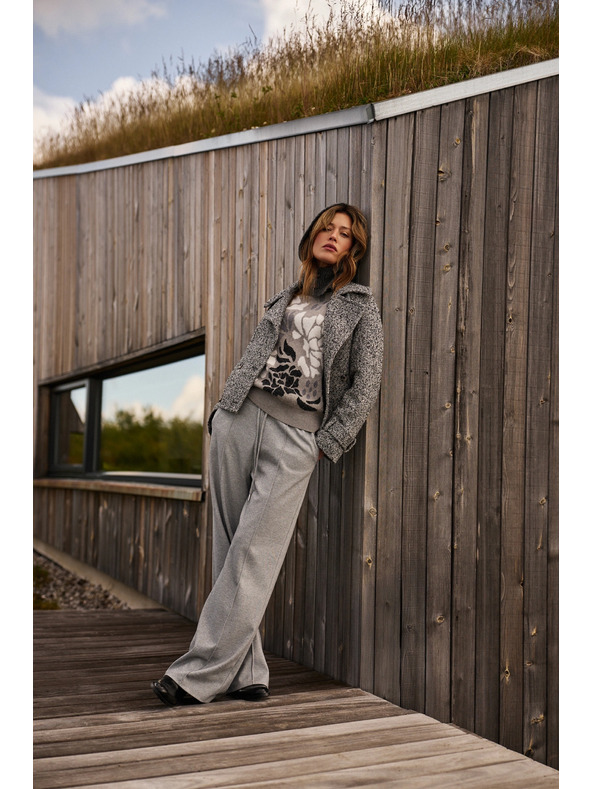 Moodo Sivé nohavice so širokými nohavicami Moodo