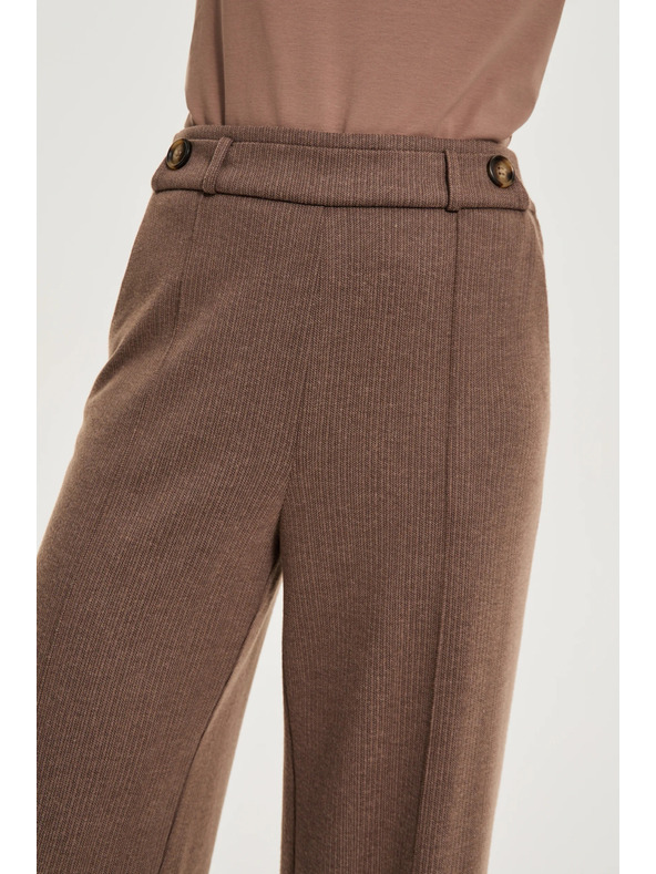 Moodo Hnedé nohavice so širokými nohavicami Moodo