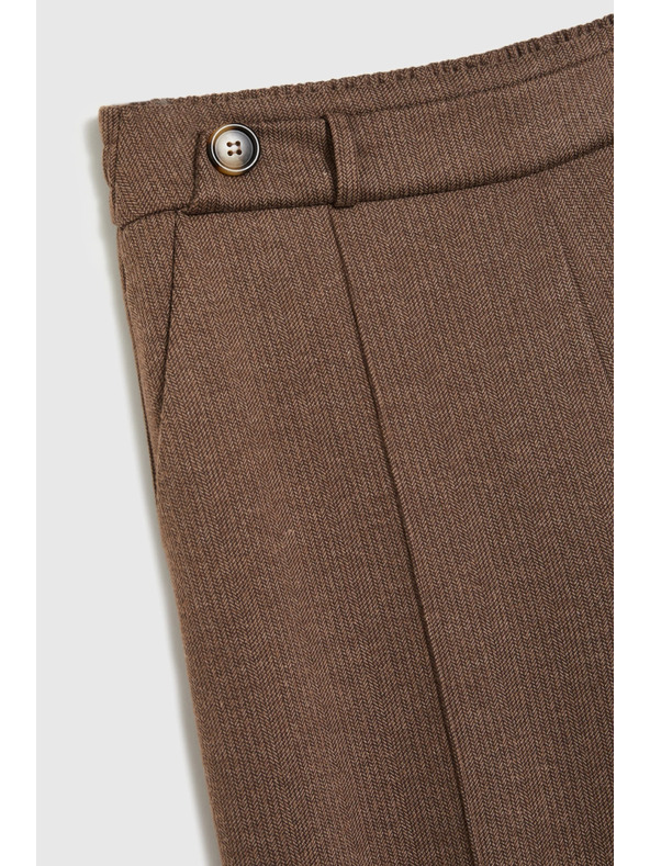 Moodo Hnedé nohavice so širokými nohavicami Moodo