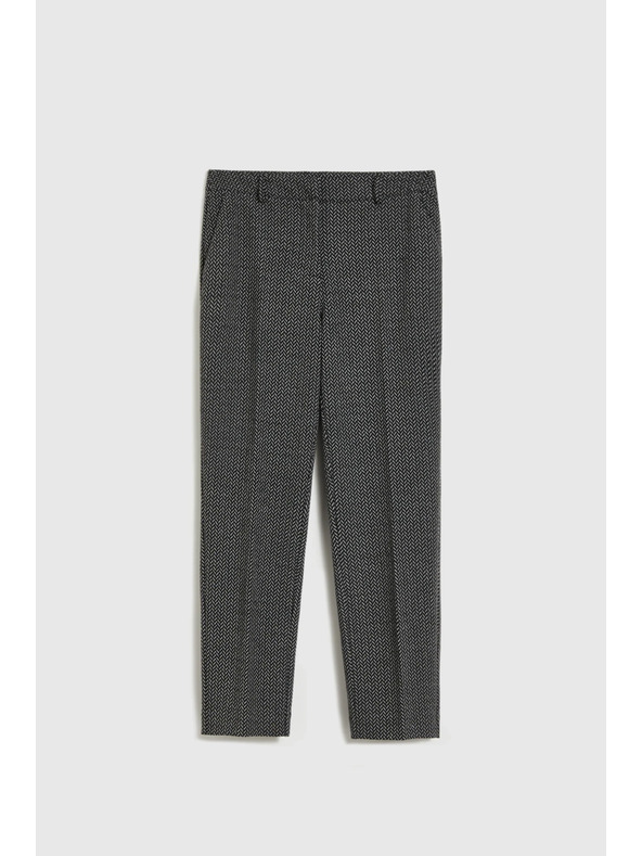 Moodo Grafitové nohavice so vzorom rybej kosti Moodo