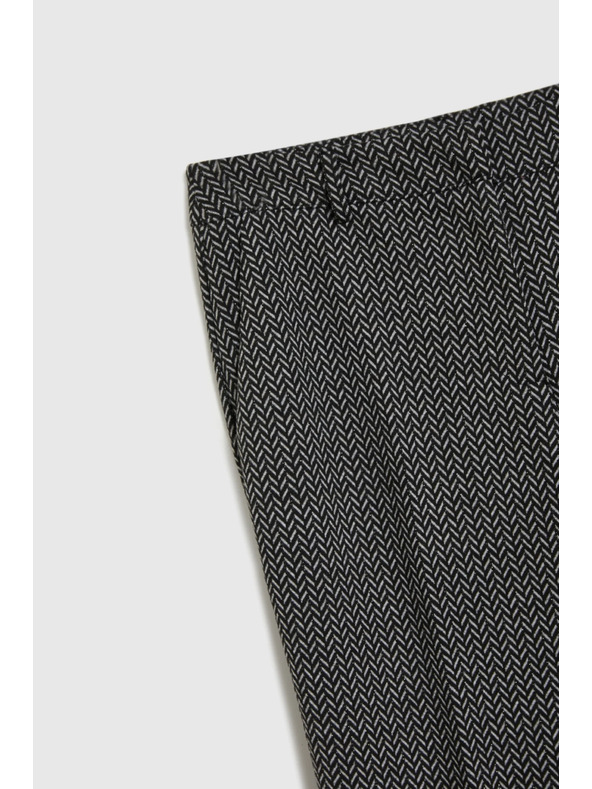 Moodo Grafitové nohavice so vzorom rybej kosti Moodo