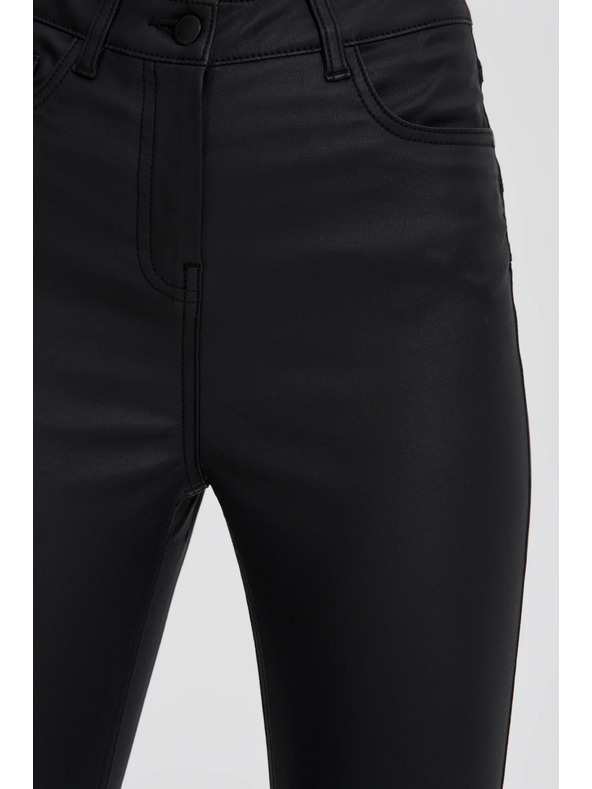 Moodo Voskované čierne nohavice Moodo
