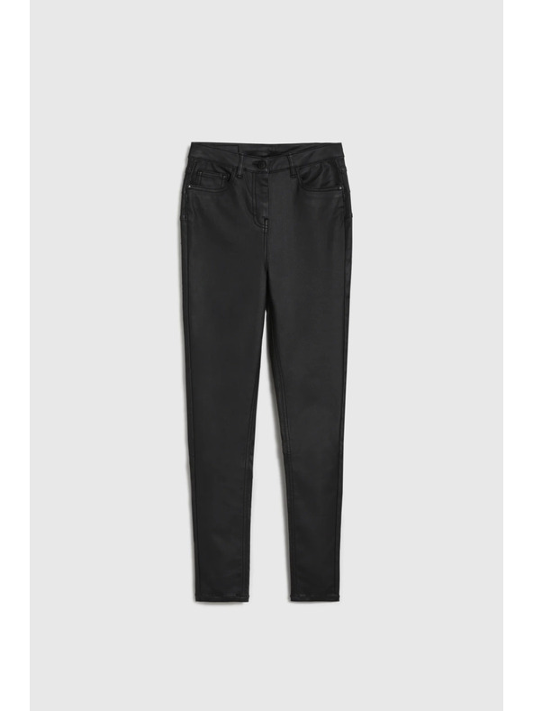 Moodo Voskované čierne nohavice Moodo