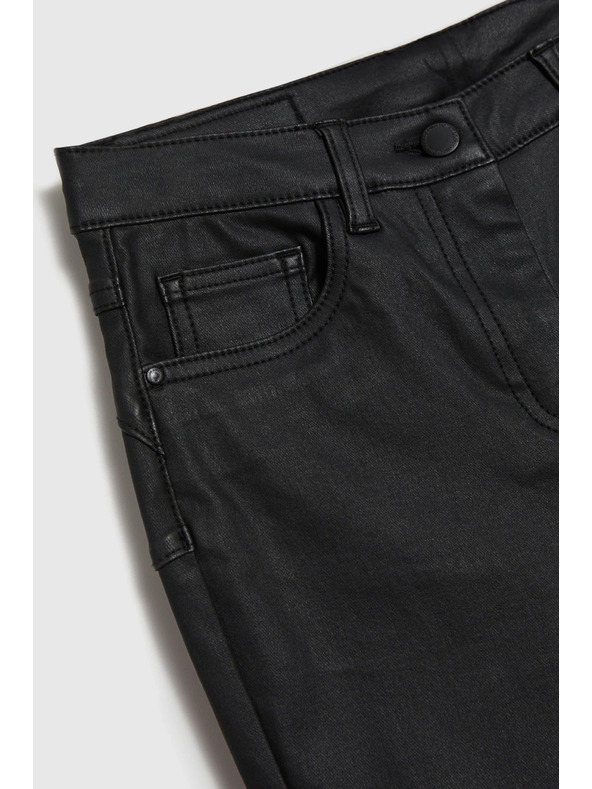 Moodo Voskované čierne nohavice Moodo