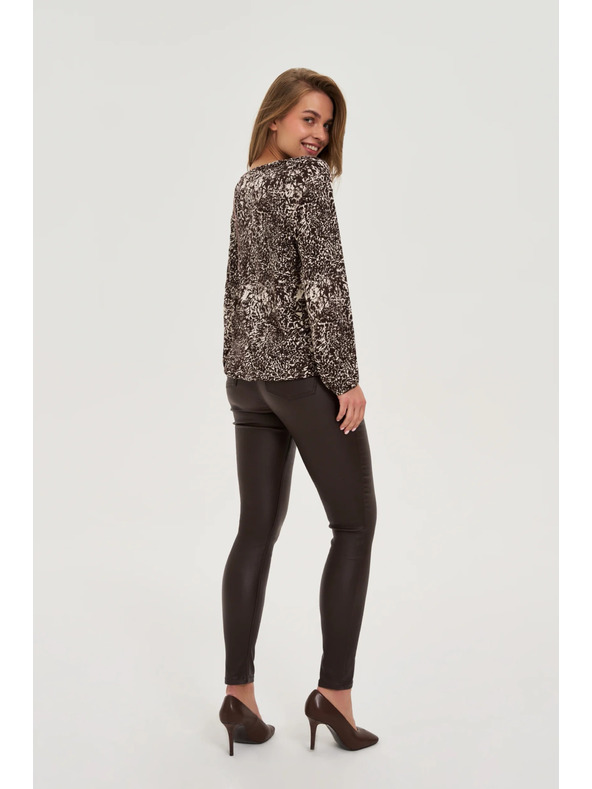 Moodo Voskované hnedé nohavice Moodo