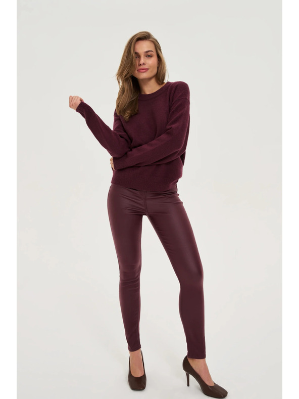 Moodo Voskované vínové nohavice Moodo