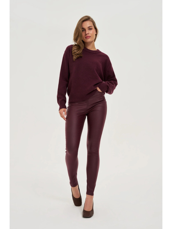 Moodo Voskované vínové nohavice Moodo