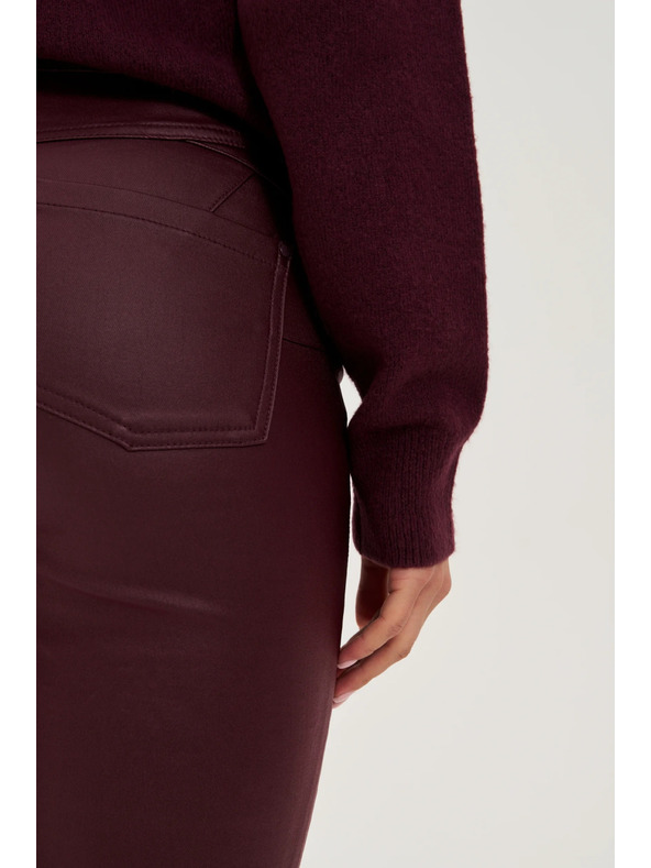 Moodo Voskované vínové nohavice Moodo