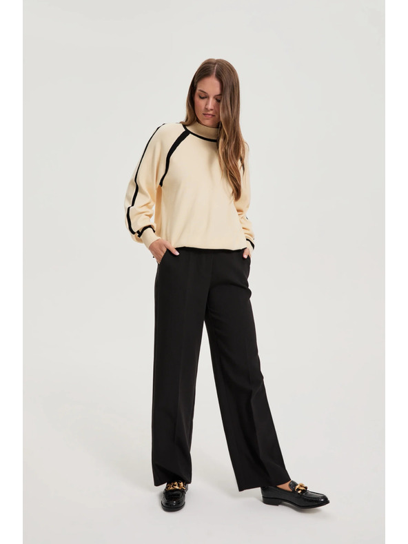 Moodo Čierne nohavice s opaskom Moodo