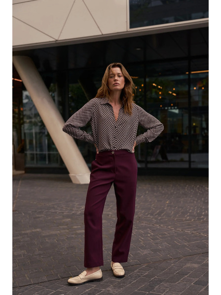 Moodo Hladké burgundské nohavice Moodo