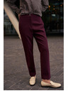 Moodo Hladké burgundské nohavice Moodo