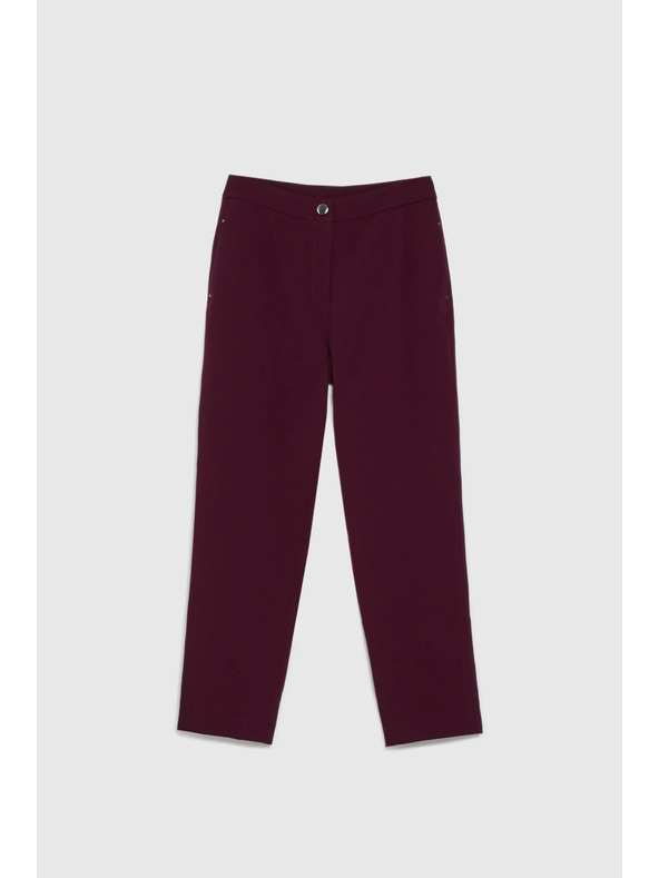Moodo Hladké burgundské nohavice Moodo