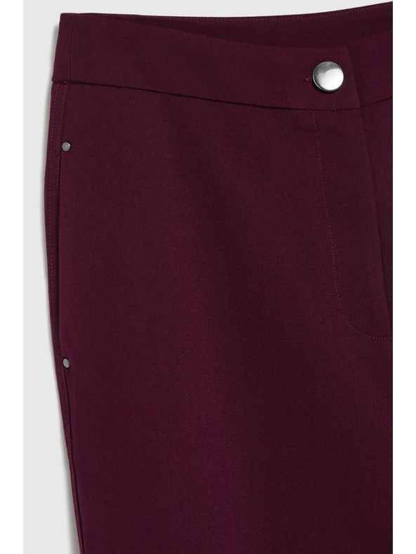 Moodo Hladké burgundské nohavice Moodo