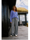 Moodo Sivé bavlnené nohavice s širokými nohavicami Moodo