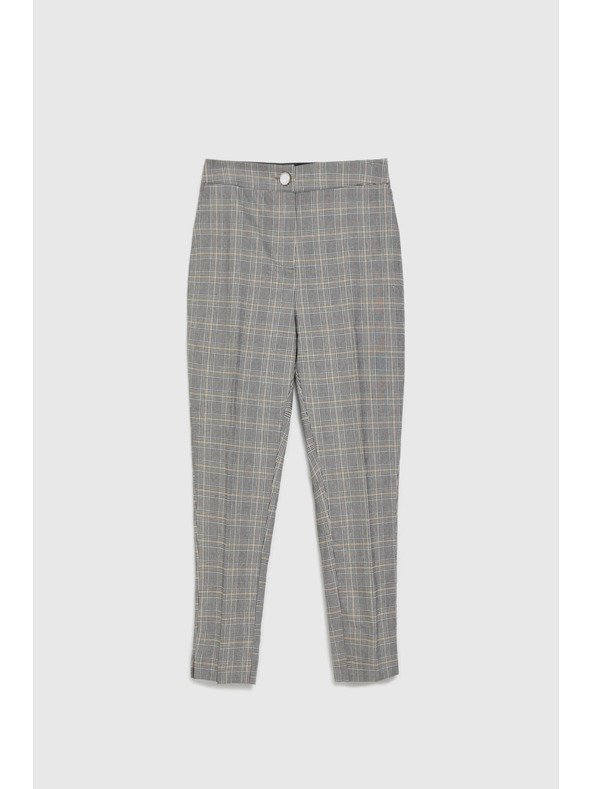 Moodo Šedé kockované nohavice Moodo