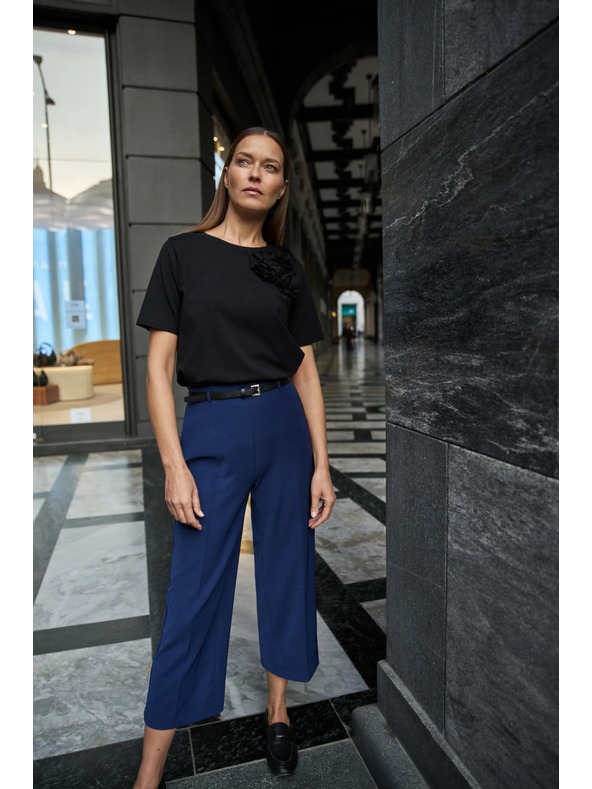 Moodo Tmavo modré nohavice s opaskom Moodo