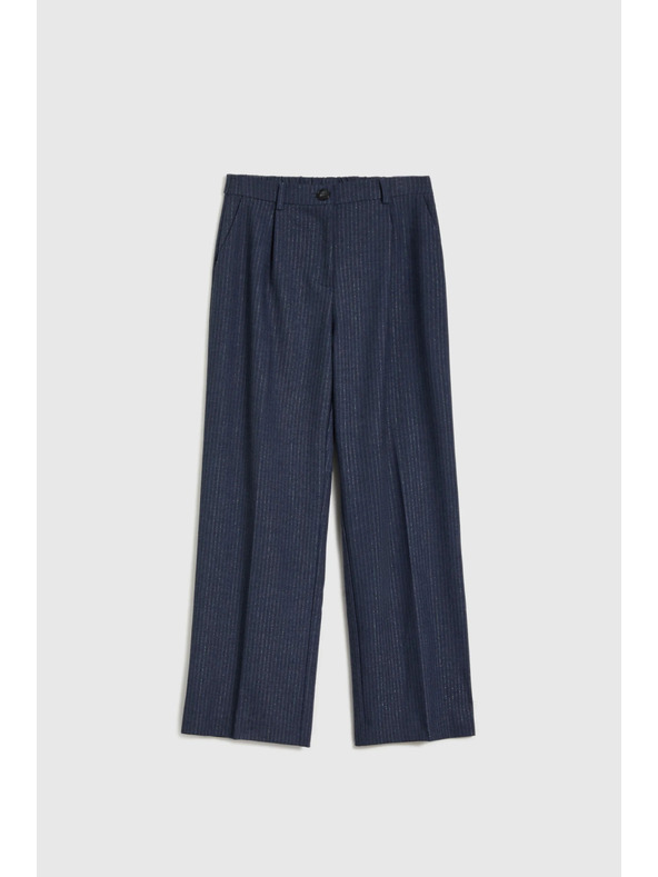 Moodo Tmavo modré pruhované nohavice Moodo