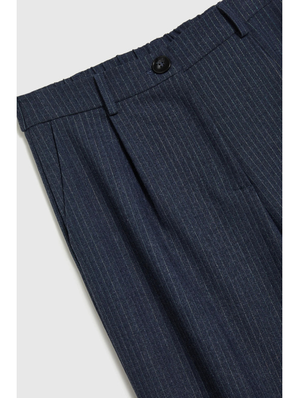 Moodo Tmavo modré pruhované nohavice Moodo