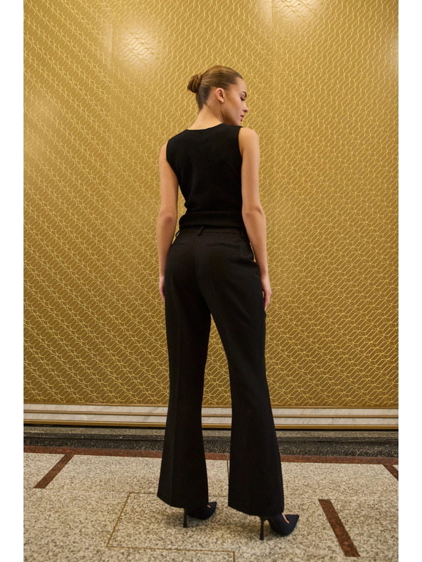 Moodo Čierne zvonové nohavice Moodo