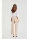 Moodo Hladké béžové nohavice Moodo