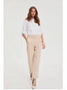 Moodo Hladké béžové nohavice Moodo