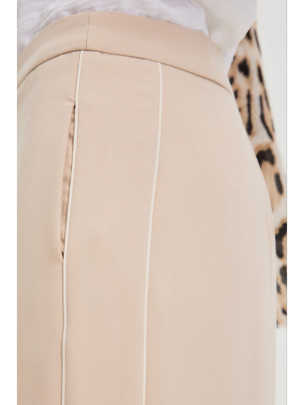 Moodo Hladké béžové nohavice Moodo