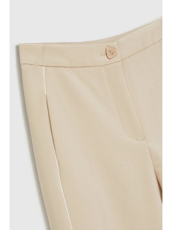 Moodo Hladké béžové nohavice Moodo