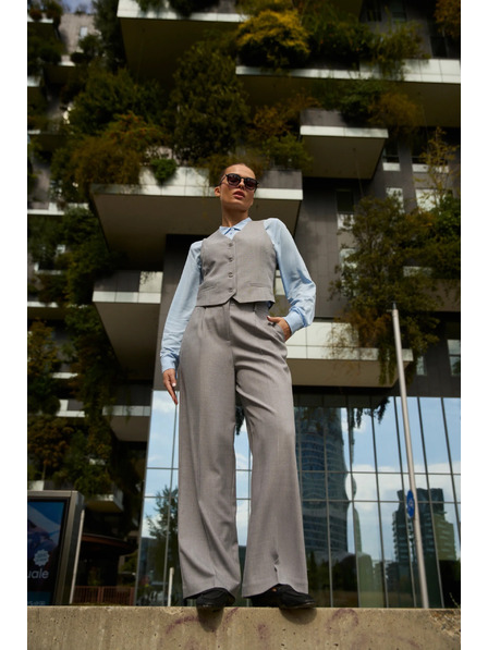 Moodo Šedé nohavice so štruktúrou Moodo