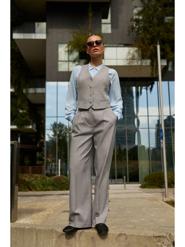 Moodo Šedé nohavice so štruktúrou Moodo