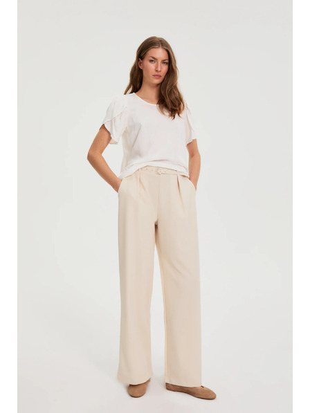Moodo Béžové nohavice s opaskom Moodo