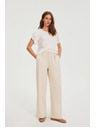 Moodo Béžové nohavice s opaskom Moodo