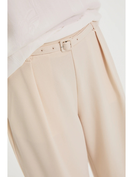 Moodo Béžové nohavice s opaskom Moodo