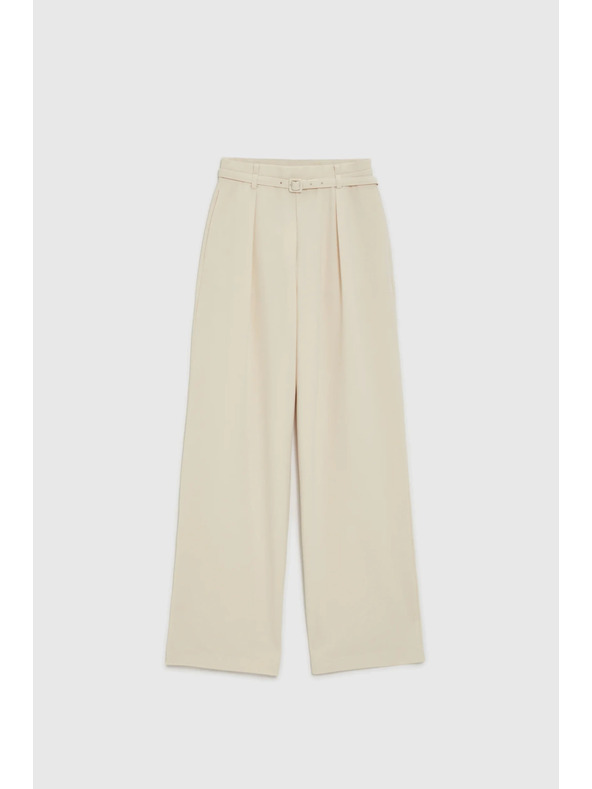 Moodo Béžové nohavice s opaskom Moodo