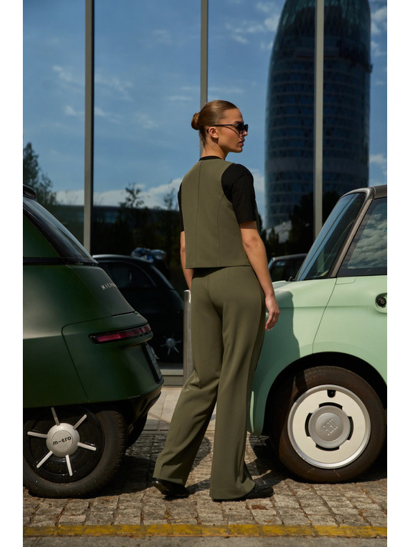 Moodo Hladké olivové nohavice Moodo