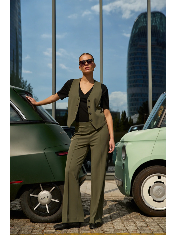 Moodo Hladké olivové nohavice Moodo